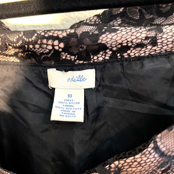 3/$30 🌻 Odille Anthropologie black lace fit-and-flare dress, Size 10 - Picture 3 of 6